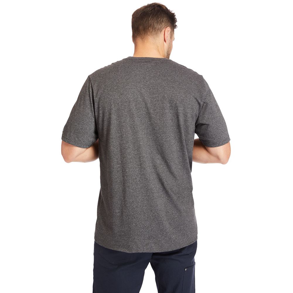 Camisetas Timberland Hombre Pro® Big & Tall Base Plate Short-Sleeve Gris Oscuro - Chile UFT-395284